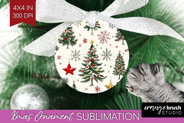 Christmas Tree Ornament PNG - Vintage Christmas Sublimation Sublimation OrangeBrushStudio 