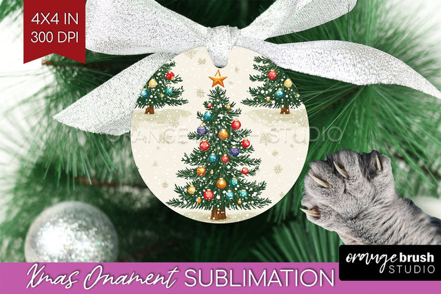 Christmas Tree Ornament PNG - Vintage Christmas Sublimation Sublimation OrangeBrushStudio 