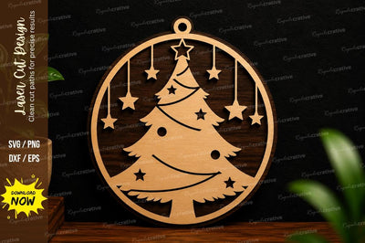 Christmas Tree Ornament SVG Laser Cut Decor SVG Regulrcrative 