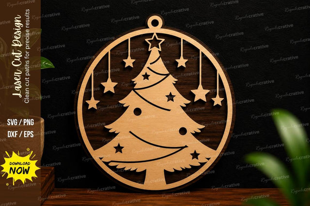 Christmas Tree Ornament SVG Laser Cut Decor SVG Regulrcrative 