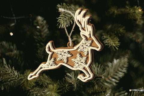 Christmas Tree Ornaments BUNDLE, Decorative Template, Wood Cut and Paper Cut Files SVG LaserCutano 