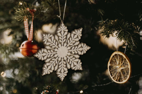 Christmas Tree Ornaments BUNDLE, Decorative Template, Wood Cut and Paper Cut Files SVG LaserCutano 