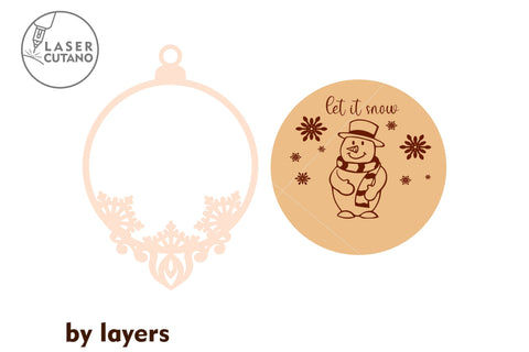 Christmas Tree Ornaments Set Templates, Laser Cut Files SVG LaserCutano 