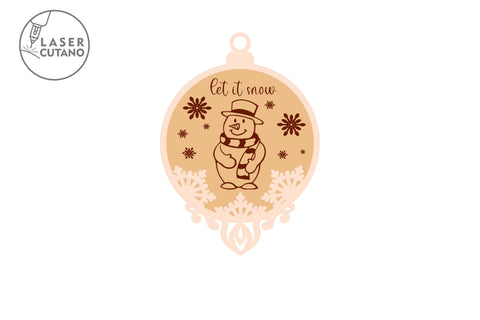 Christmas Tree Ornaments Set Templates, Laser Cut Files SVG LaserCutano 