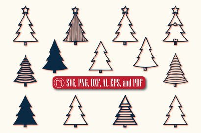 Christmas Tree Outline SVG Bundle SVG MD JOYNAL ABDIN 