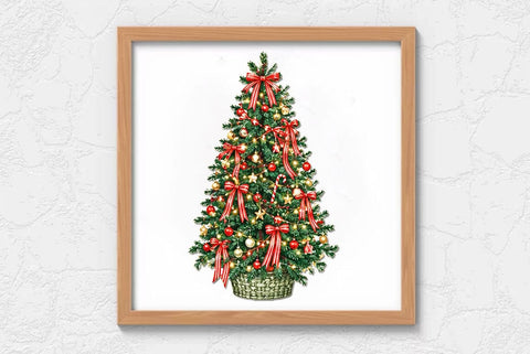 Christmas Tree PNG Bundle, Red Ribbon Christmas Trees, Festive Holiday Tree Clipart, Christmas Decor PNG Collection SVG FiveStarCrafting 