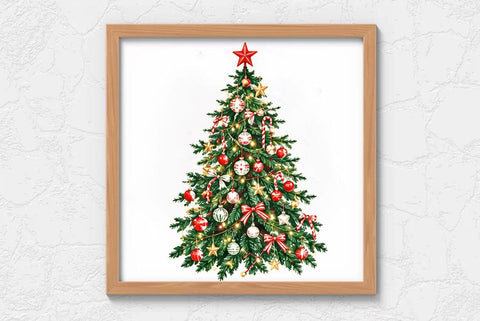 Christmas Tree PNG Bundle, Red Ribbon Christmas Trees, Festive Holiday Tree Clipart, Christmas Decor PNG Collection SVG FiveStarCrafting 