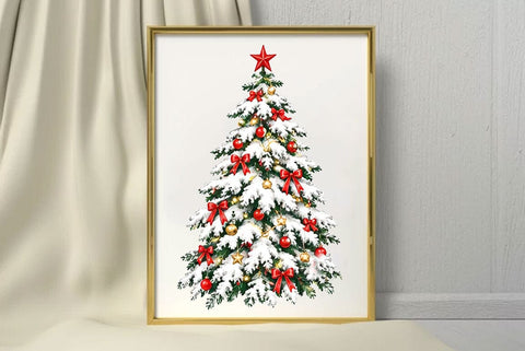 Christmas Tree PNG Bundle, Red Ribbon Christmas Trees, Festive Holiday Tree Clipart, Christmas Decor PNG Collection SVG FiveStarCrafting 