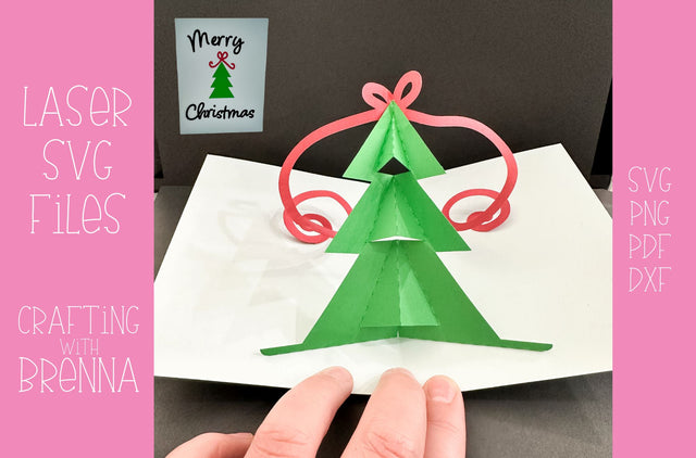 Christmas Tree Pop up Card Laser SVG File SVG Crafting With Brenna 