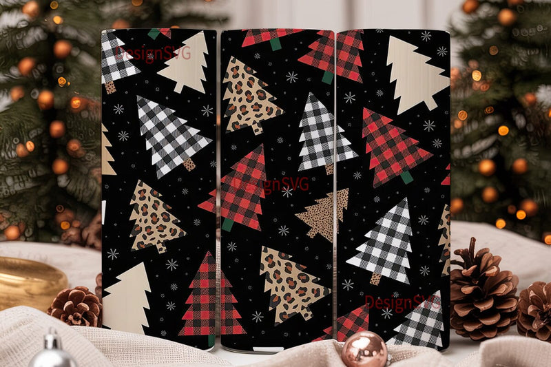 Christmas Tree Prints Tumbler Wrap Sublimation DesignSVG 