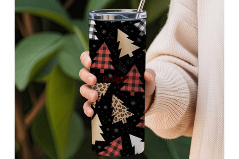 Christmas Tree Prints Tumbler Wrap Sublimation DesignSVG 