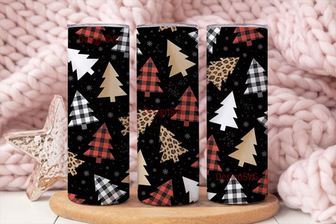 Christmas Tree Prints Tumbler Wrap Sublimation DesignSVG 