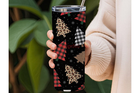 Christmas Tree Prints Tumbler Wrap Sublimation DesignSVG 