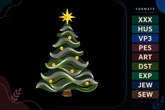 Christmas Tree Ripple Machine Embroidery Design Embroidery/Applique DESIGNS sg embroidery 