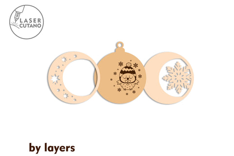 Christmas Tree Round Ornaments Set? Laser Cut FIles SVG LaserCutano 