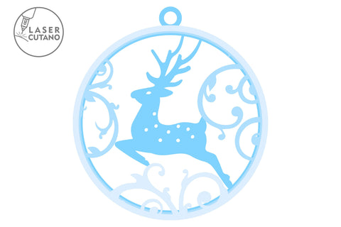 Christmas Tree Round Ornaments Templates, Laser Cut Files SVG LaserCutano 