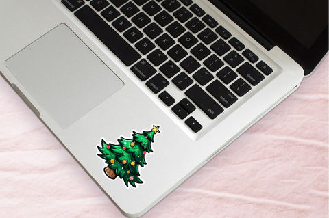 Christmas Tree Shape Sticker Clipart Bundle Sublimation Regulrcrative 