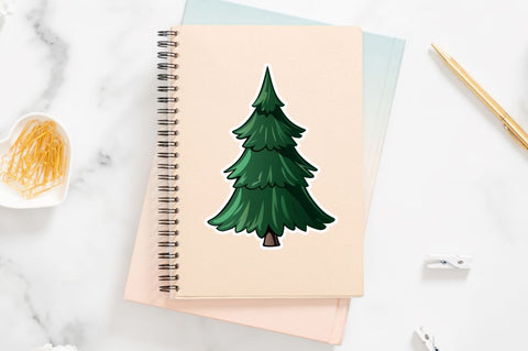 Christmas Tree Shape Sticker Clipart Bundle Sublimation Regulrcrative 