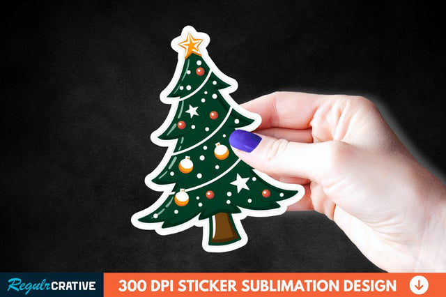 Christmas Tree Shape Sticker Clipart Sublimation Regulrcrative 
