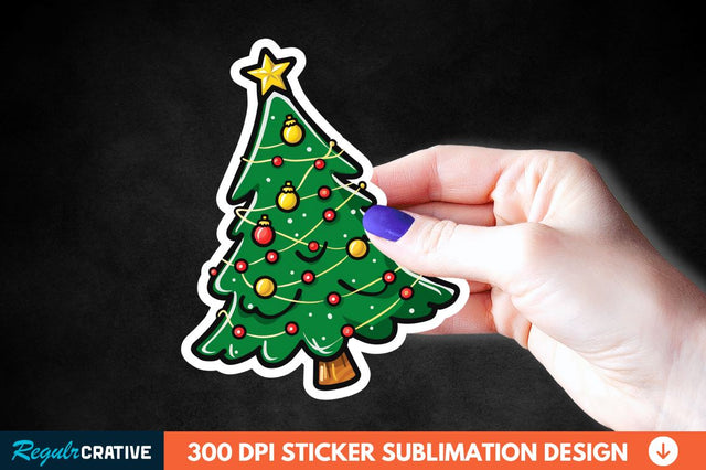 Christmas Tree Shape Sticker Clipart Sublimation Regulrcrative 