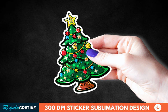 Christmas Tree Shape Sticker Clipart Sublimation Regulrcrative 