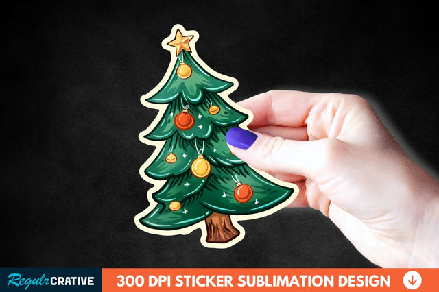 Christmas Tree Shape Sticker Clipart Sublimation Regulrcrative 
