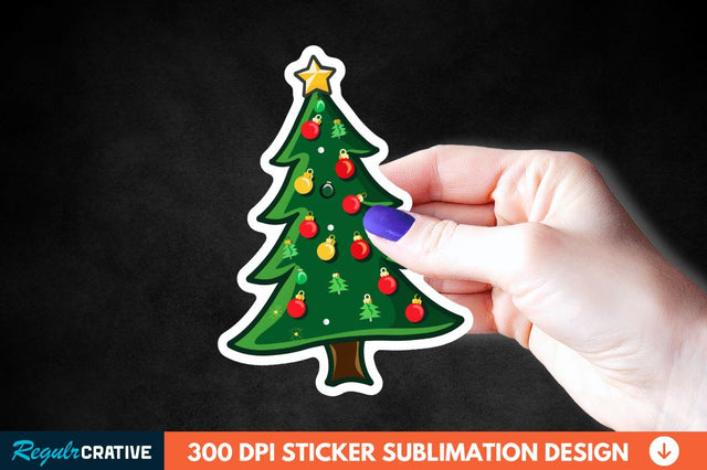 Christmas Tree Shape Sticker Clipart Sublimation Regulrcrative 