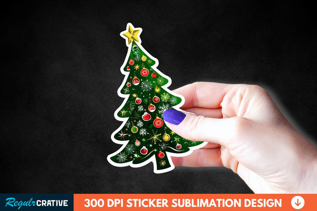 Christmas Tree Shape Sticker Clipart Sublimation Regulrcrative 