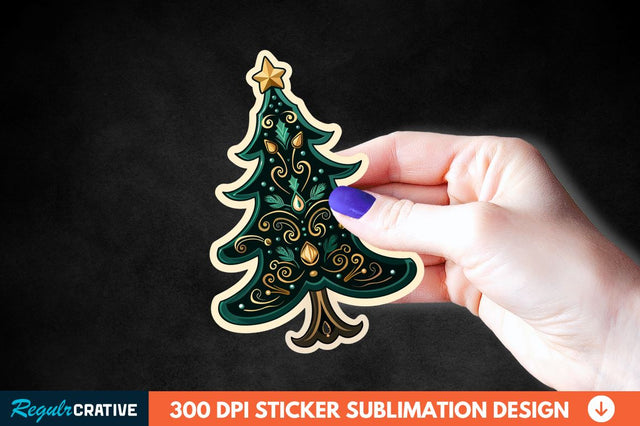Christmas Tree Shape Sticker Clipart Sublimation Regulrcrative 