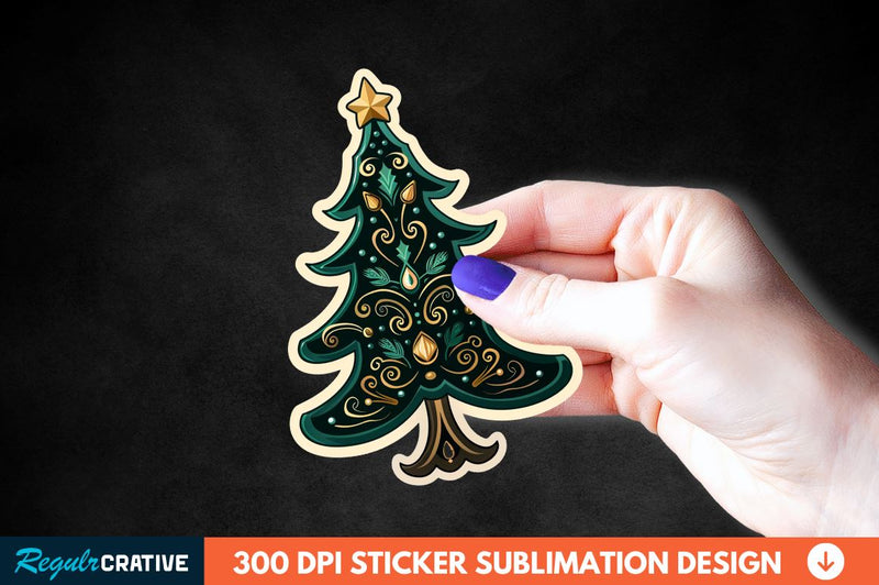 Christmas Tree Shape Sticker Clipart Sublimation Regulrcrative 