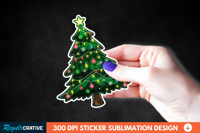 Christmas Tree Shape Sticker Clipart Sublimation Regulrcrative 