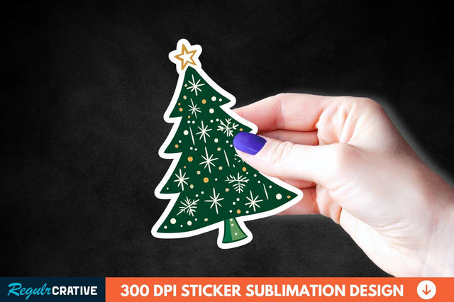 Christmas Tree Shape Sticker Clipart Sublimation Regulrcrative 