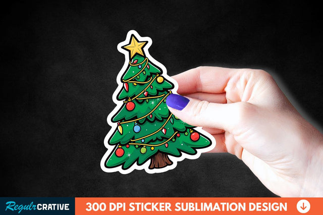 Christmas Tree Shape Sticker Clipart Sublimation Regulrcrative 