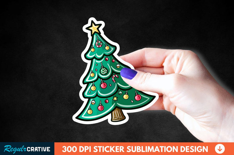 Christmas Tree Shape Sticker Clipart Sublimation Regulrcrative 