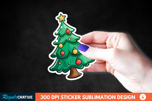 Christmas Tree Shape Sticker Clipart Sublimation Regulrcrative 
