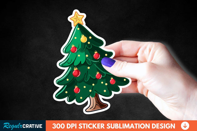 Christmas Tree Shape Sticker Clipart Sublimation Regulrcrative 