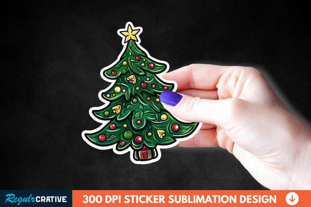 Christmas Tree Shape Sticker Clipart Sublimation Regulrcrative 