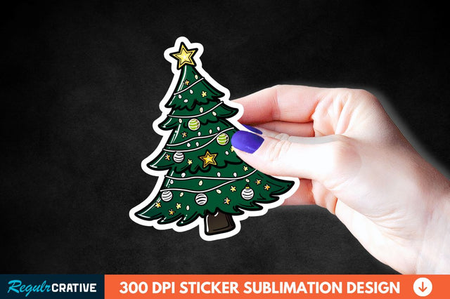 Christmas Tree Shape Sticker Clipart Sublimation Regulrcrative 
