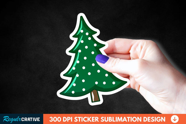 Christmas Tree Shape Sticker Clipart Sublimation Regulrcrative 