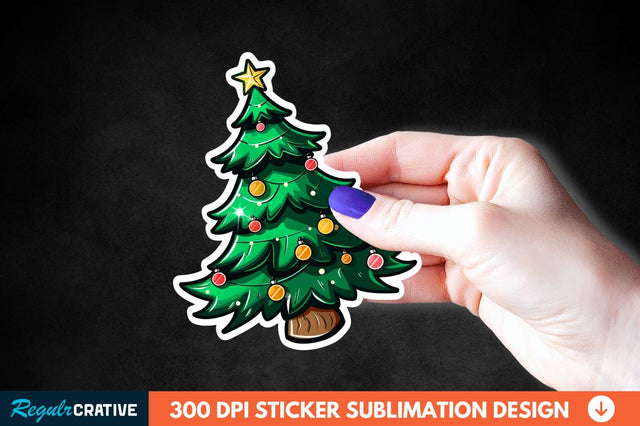 Christmas Tree Shape Sticker Clipart Sublimation Regulrcrative 