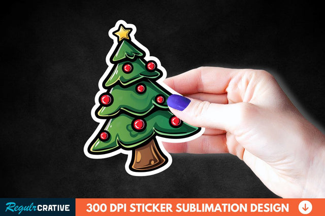 Christmas Tree Shape Sticker Clipart Sublimation Regulrcrative 