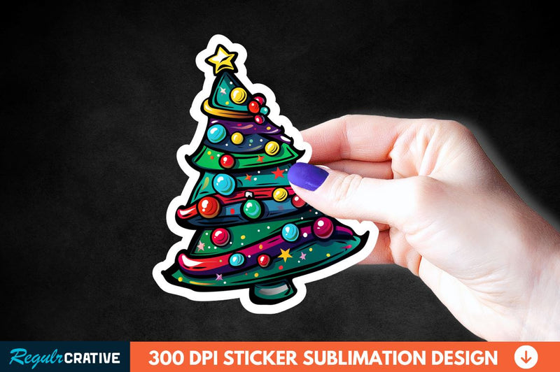 Christmas Tree Shape Sticker Clipart Sublimation Regulrcrative 