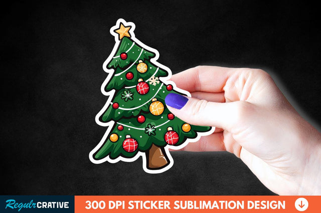Christmas Tree Shape Sticker Clipart Sublimation Regulrcrative 