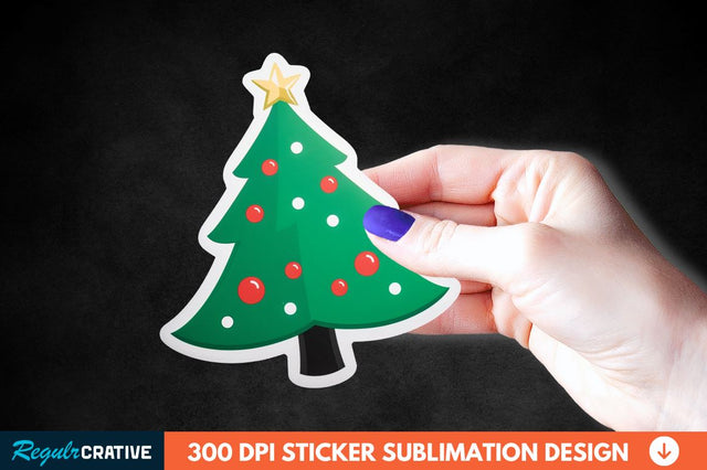 Christmas Tree Shape Sticker Clipart Sublimation Regulrcrative 