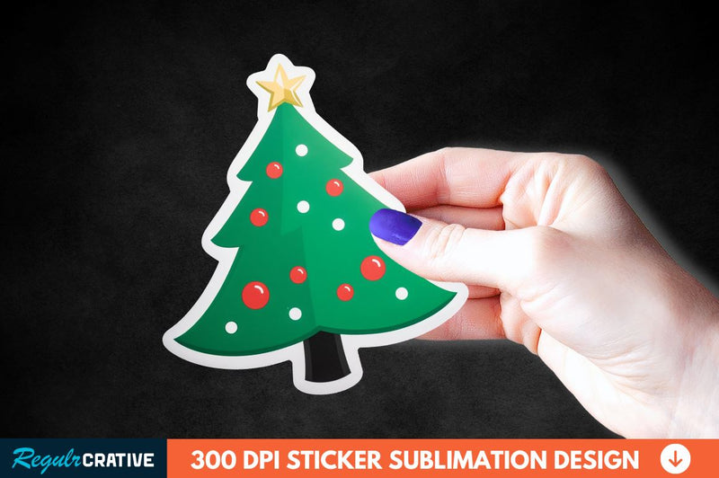 Christmas Tree Shape Sticker Clipart Sublimation Regulrcrative 