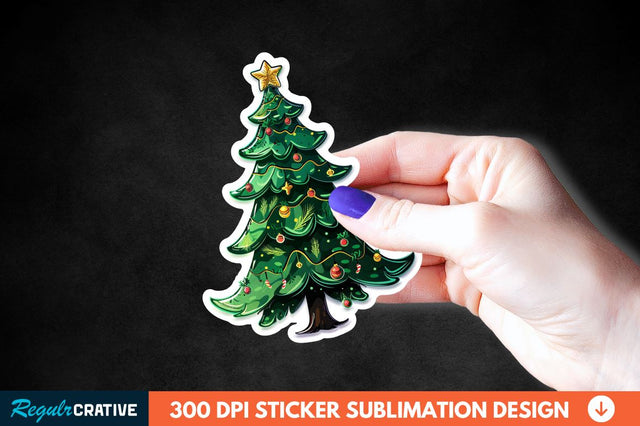 Christmas Tree Shape Sticker Clipart Sublimation Regulrcrative 