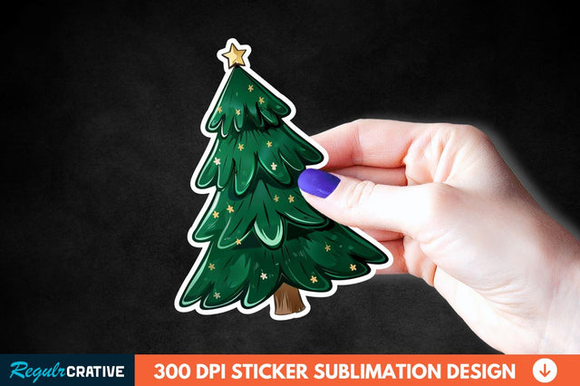 Christmas Tree Shape Sticker Clipart Sublimation Regulrcrative 
