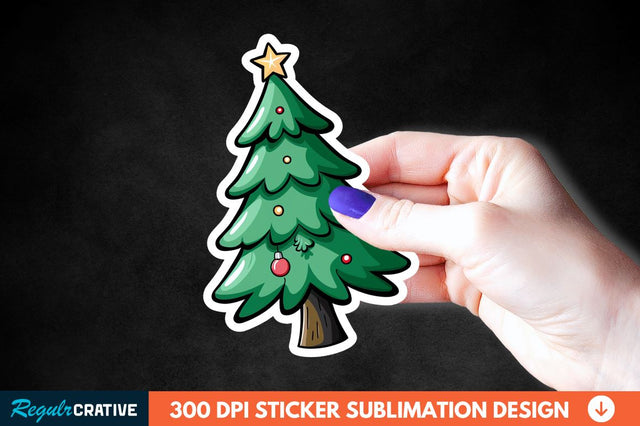 Christmas Tree Shape Sticker Clipart Sublimation Regulrcrative 