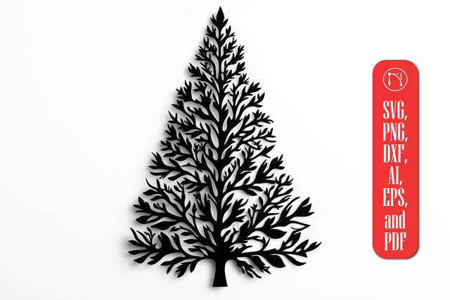 Christmas Tree Silhouette SVG cut file SVG MD JOYNAL ABDIN 