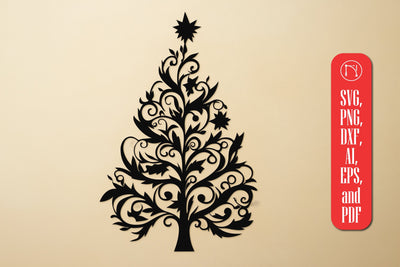 Christmas Tree Silhouette SVG cut file SVG MD JOYNAL ABDIN 
